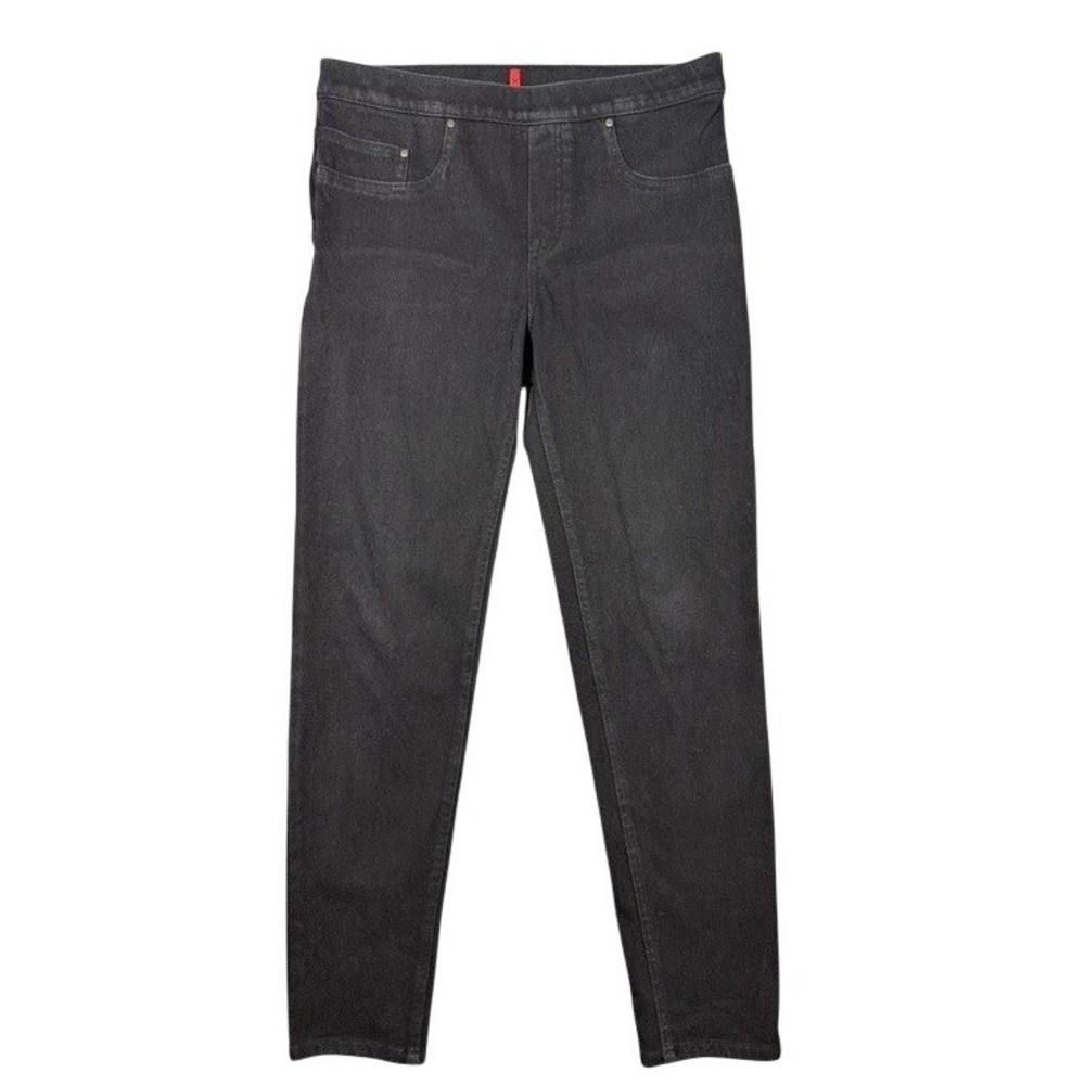 Spanx Jean-ish Ankle Leggings‎ Black High Rise Pull On Denim Pants L/G C7-08
